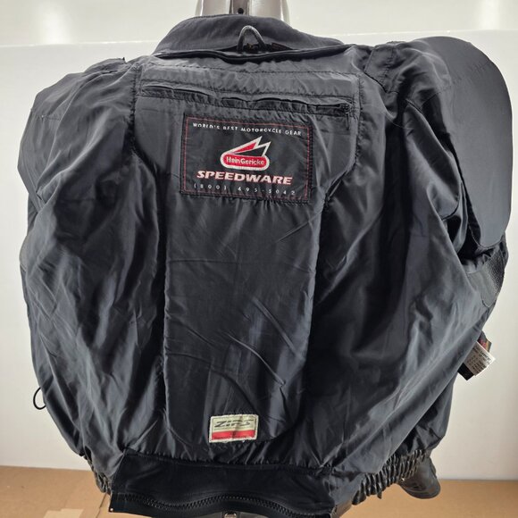 Hein Gericke Speedware Black Leather Armored Motorcycle Jacket Zip Men's M - Picture 10 of 13